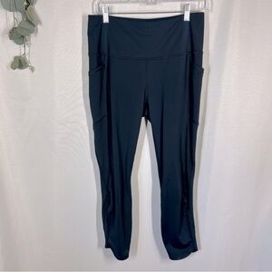 RBX | High Rise Cropped Leggings Side Pockets Navy Blue Women’s Size Large